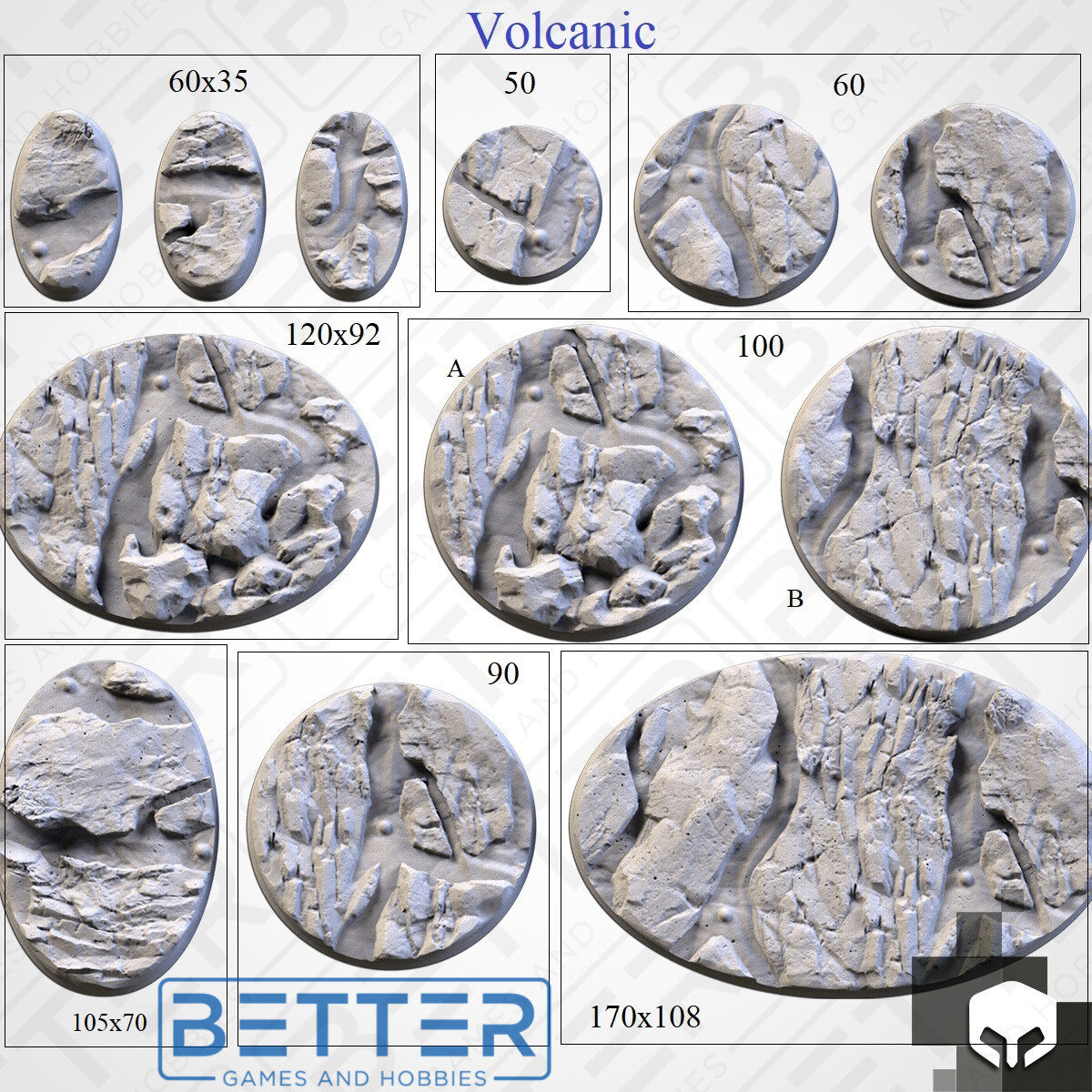 Volcanic - Themed Bases and Toppers for sci-fi & fantasy wargaming