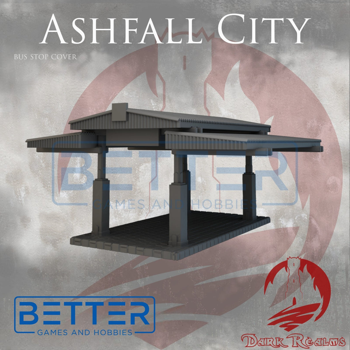 Ashfall City - Bus Cover. Terrain for sci-fi tabletop wargaming 28-32mm & 15mm scale