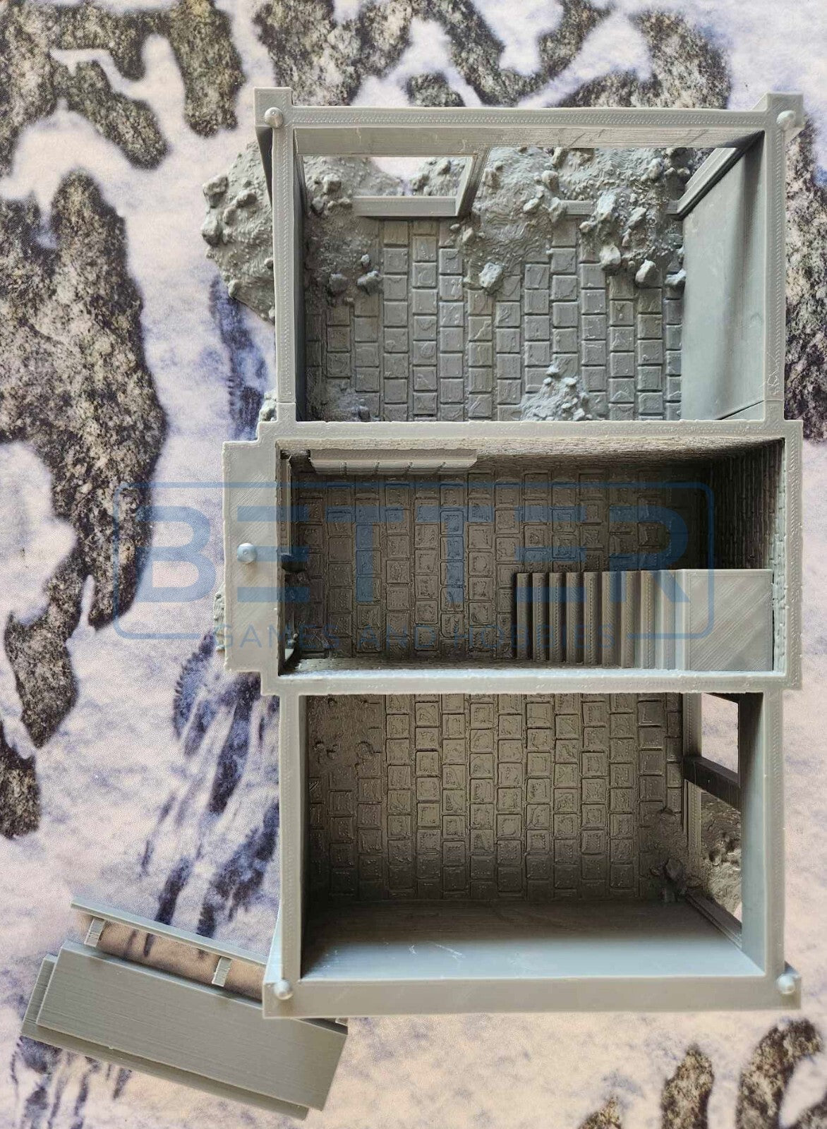 Ashfall City - Building 1. Terrain for sci-fi tabletop wargaming 28-32mm & 15mm scale