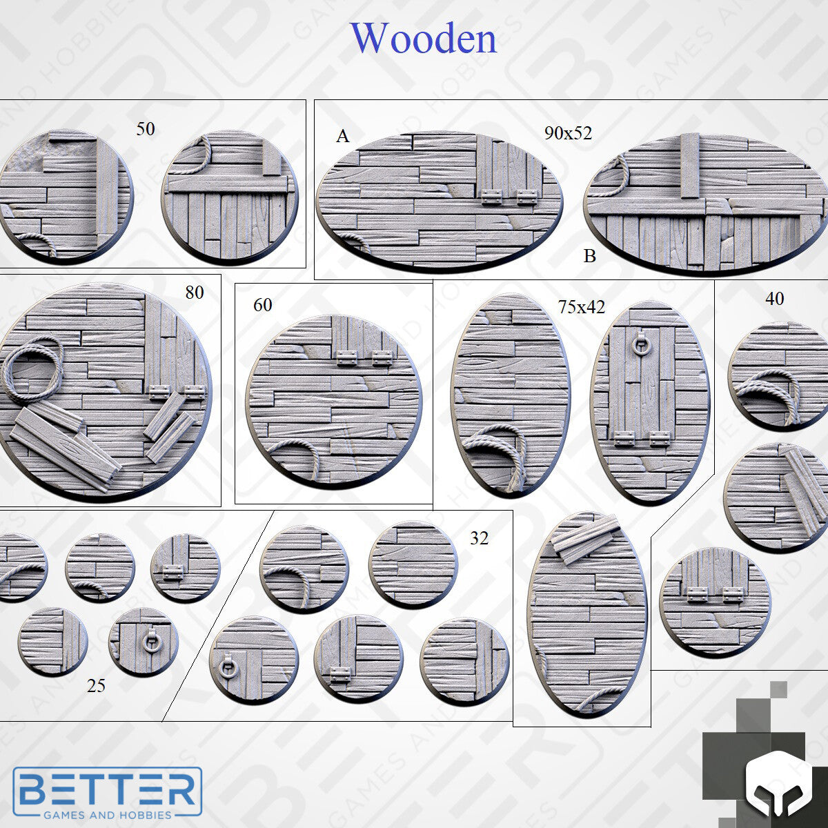 Wooden / Ship - Themed Bases and Base Toppers for sci-fi & fantasy wargaming