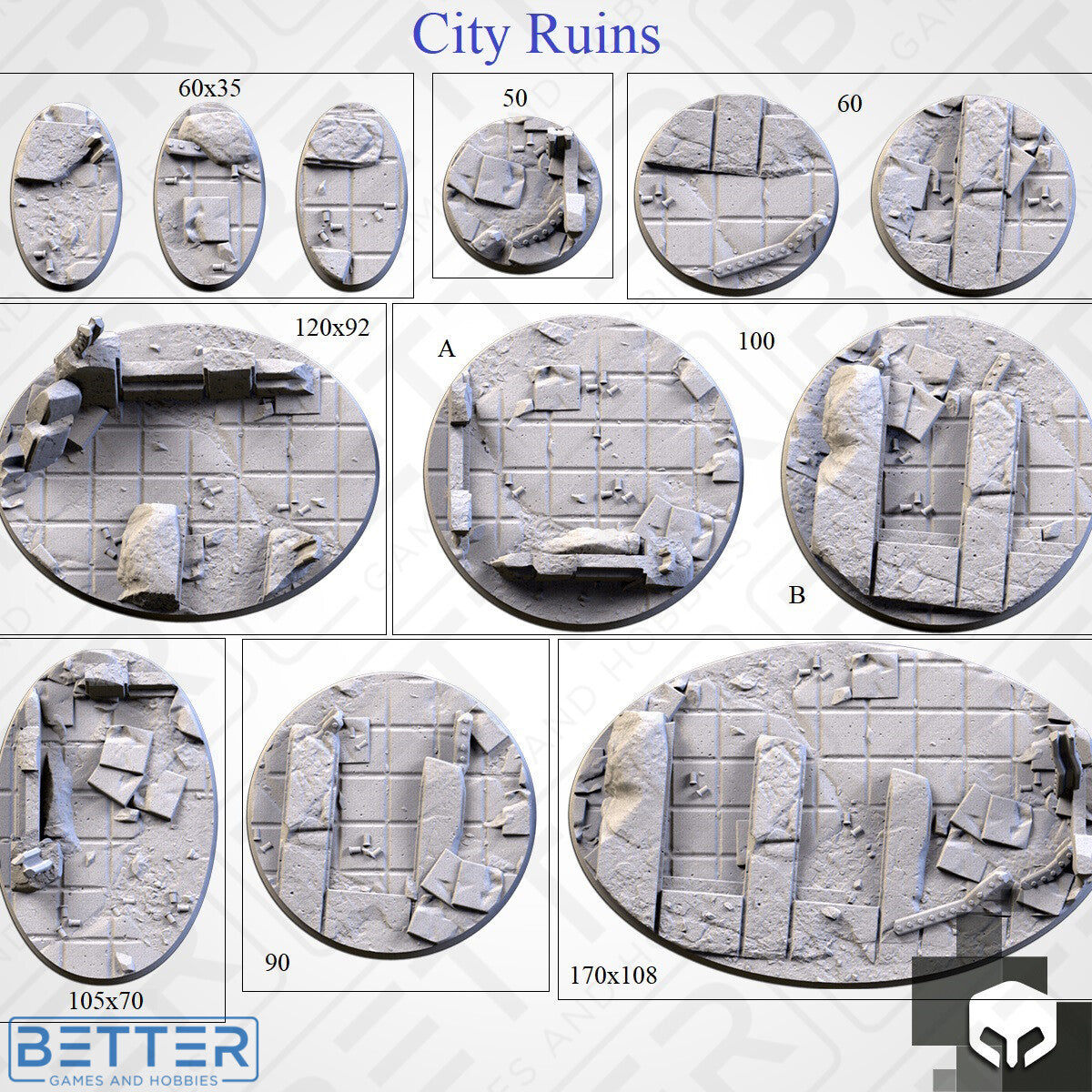City Ruins - Themed bases and Toppers for sci-fi & fantasy wargaming