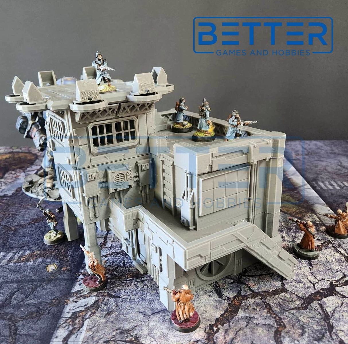 Neo City - Building 6. Terrain for sci-fi tabletop wargaming 28-32mm & 15mm scale