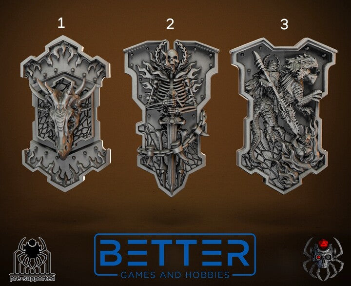 Shields, Flame Lizards - Blade Masters Conversion parts for sci-fi wargaming, 2nd born marine