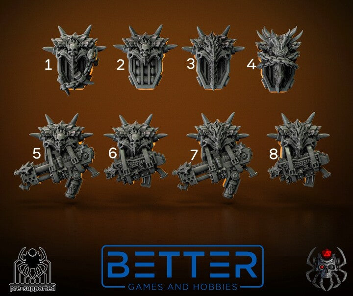 Backpacks - Flame Lizards, Battle Squad. Conversion parts for sci-fi wargaming miniatures