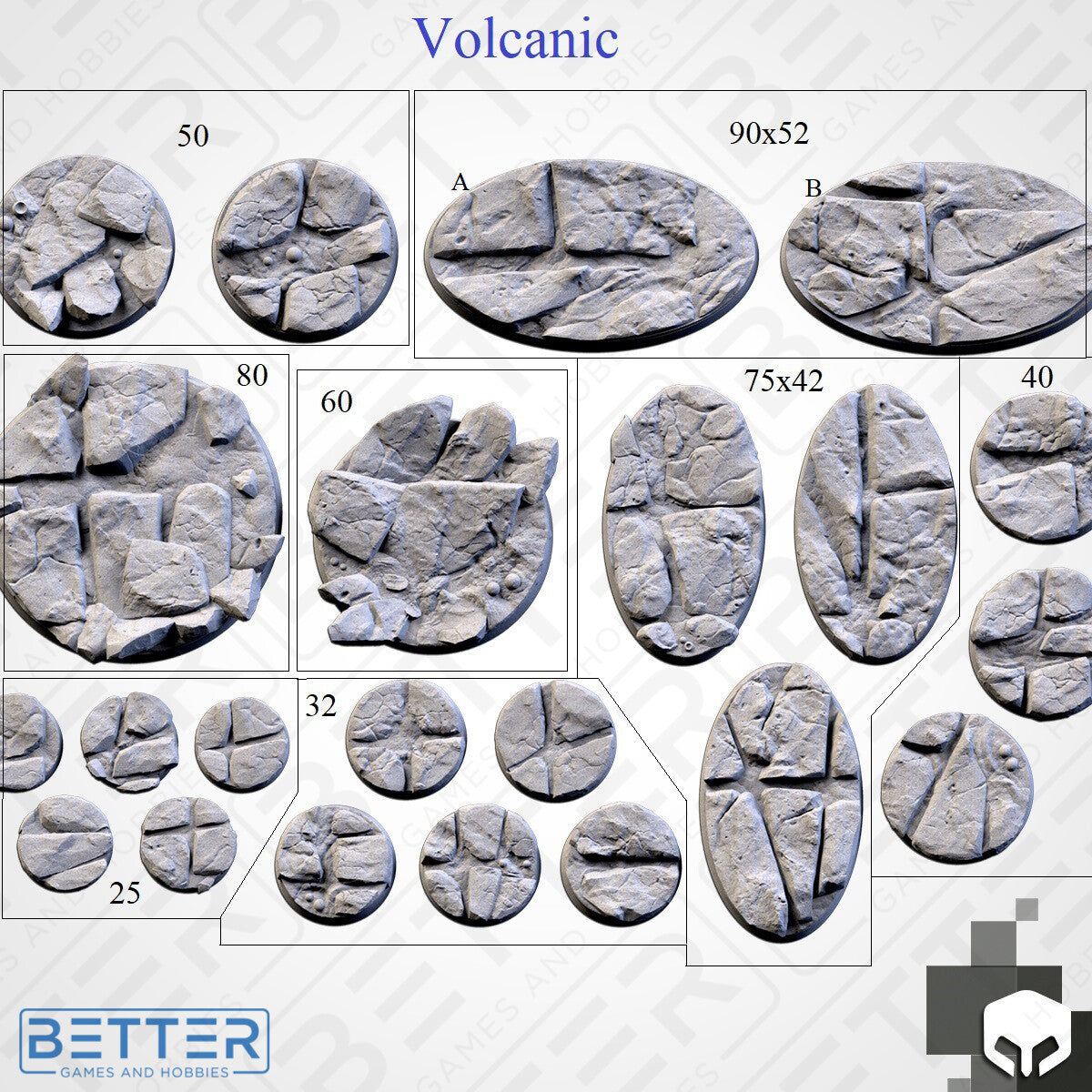 Volcanic - Themed Bases and Toppers for sci-fi & fantasy wargaming