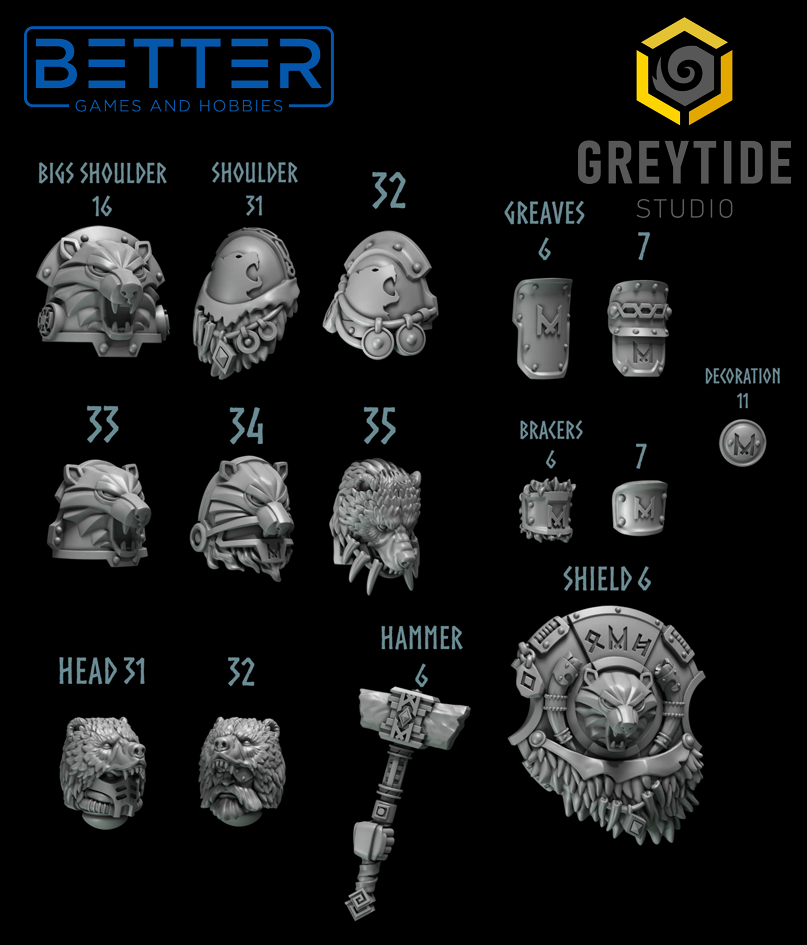 Bear Company, Conversion parts for sci-fi wargames, 2nd born marine and termi