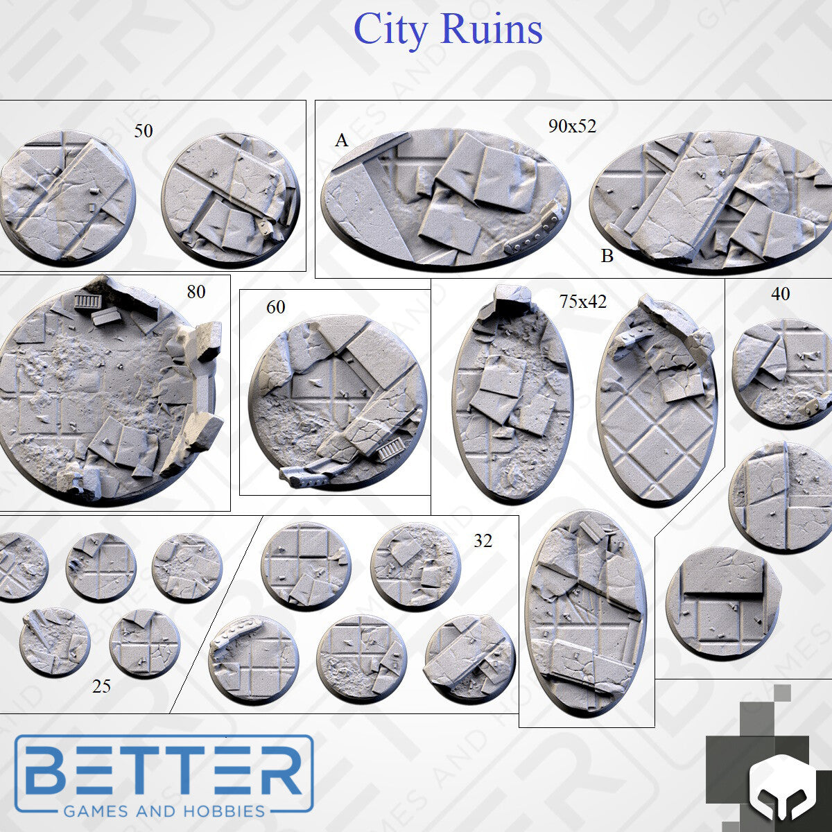 City Ruins - Themed bases and Toppers for sci-fi & fantasy wargaming