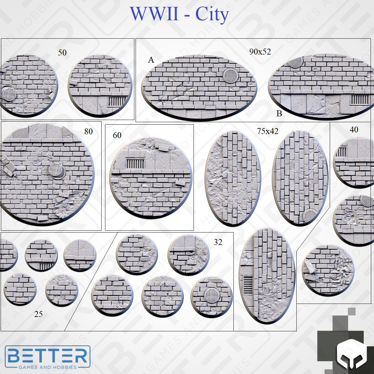 WWII City - Themed Bases and Toppers for sci-fi & fantasy wargaming