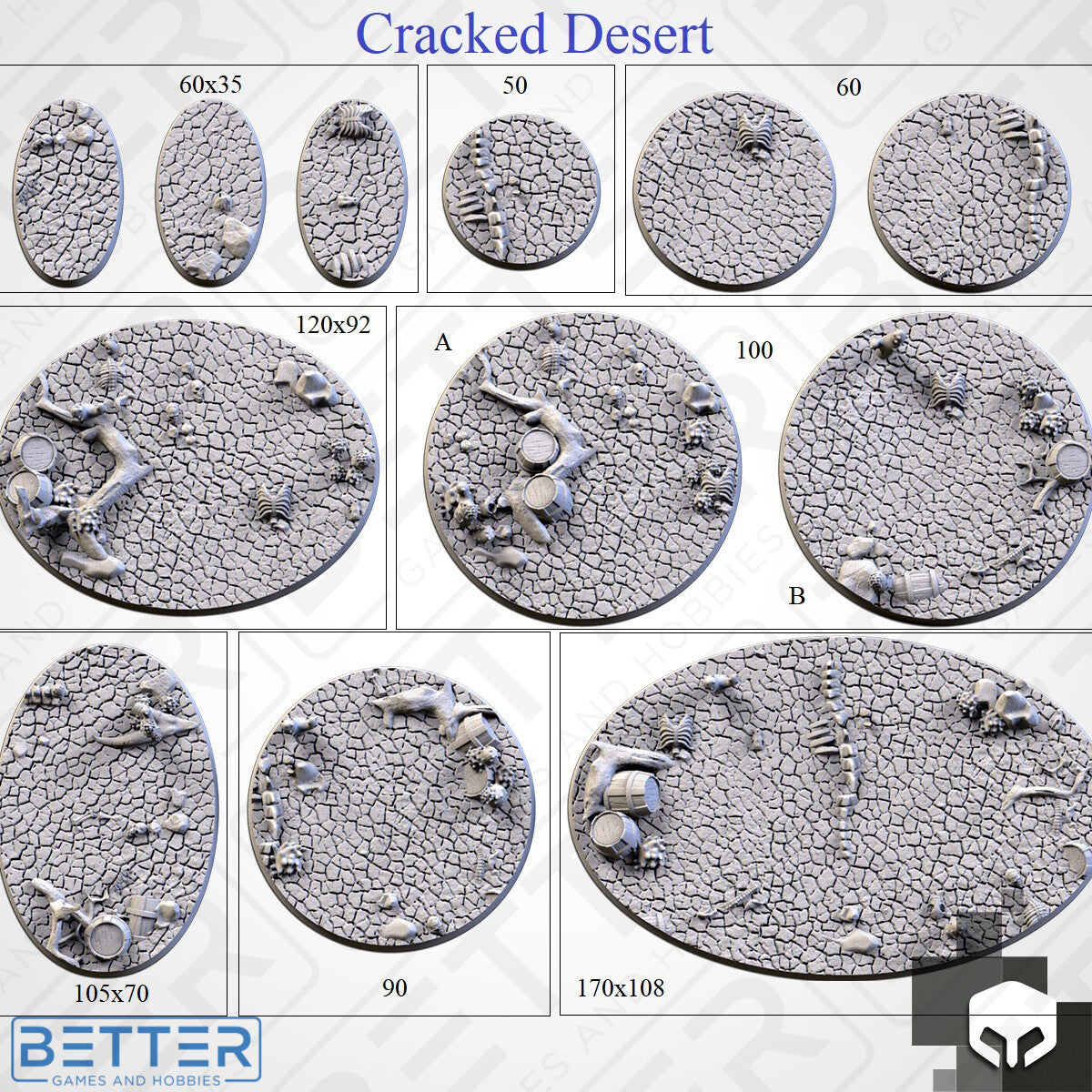 Cracked Desert - Themed Bases and Toppers for sci-fi & fantasy wargaming