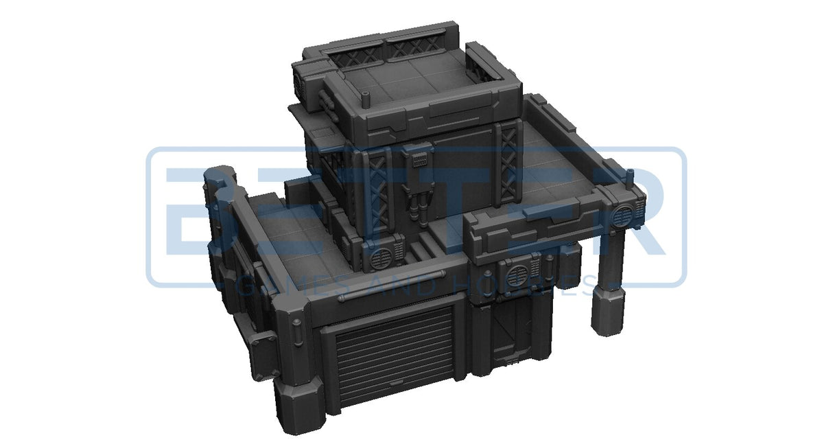 Neo City - Building 2. Terrain for sci-fi tabletop wargaming 28-32mm & 15mm scale