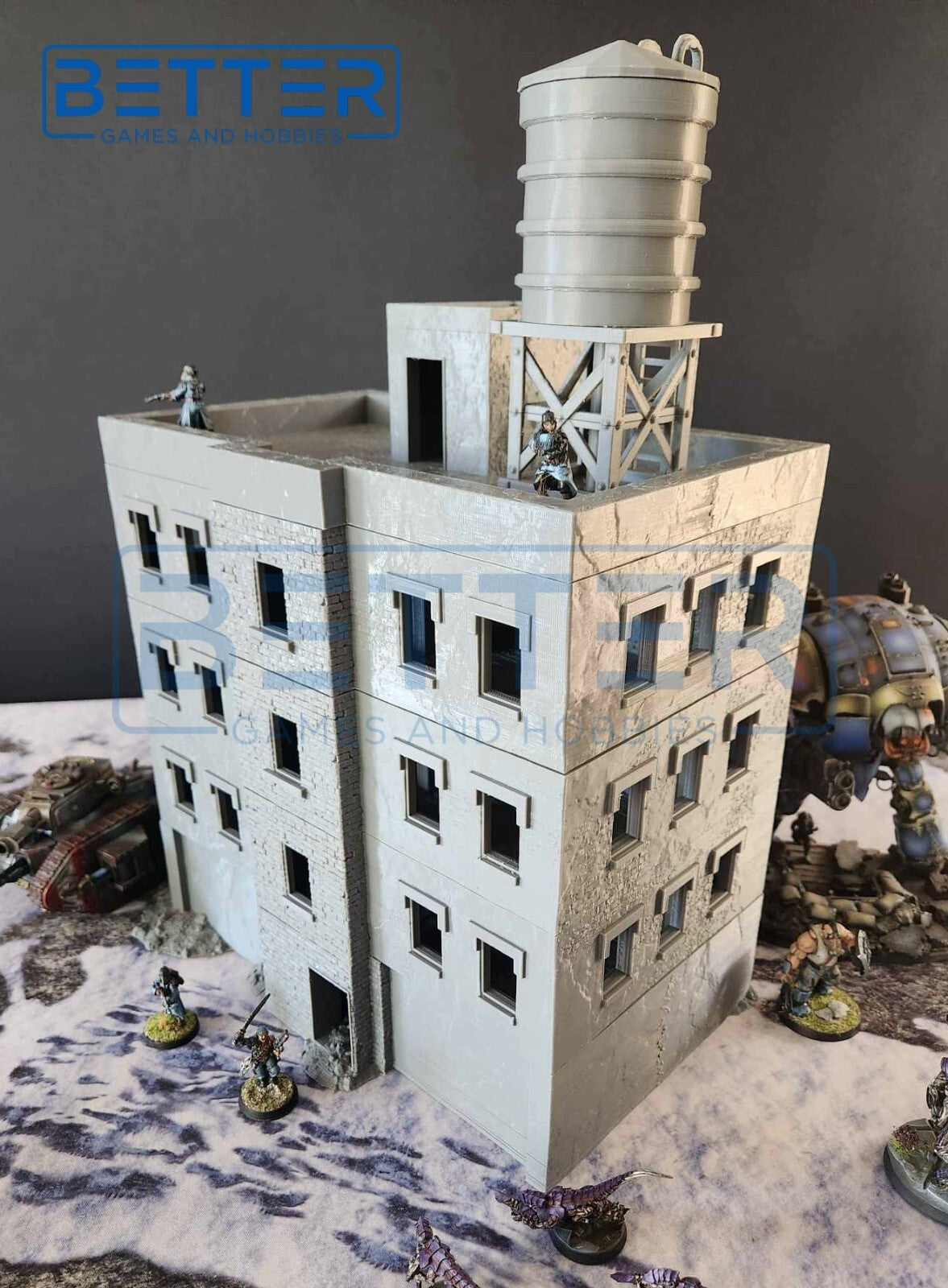 Ashfall City - Building 1. Terrain for sci-fi tabletop wargaming 28-32mm & 15mm scale