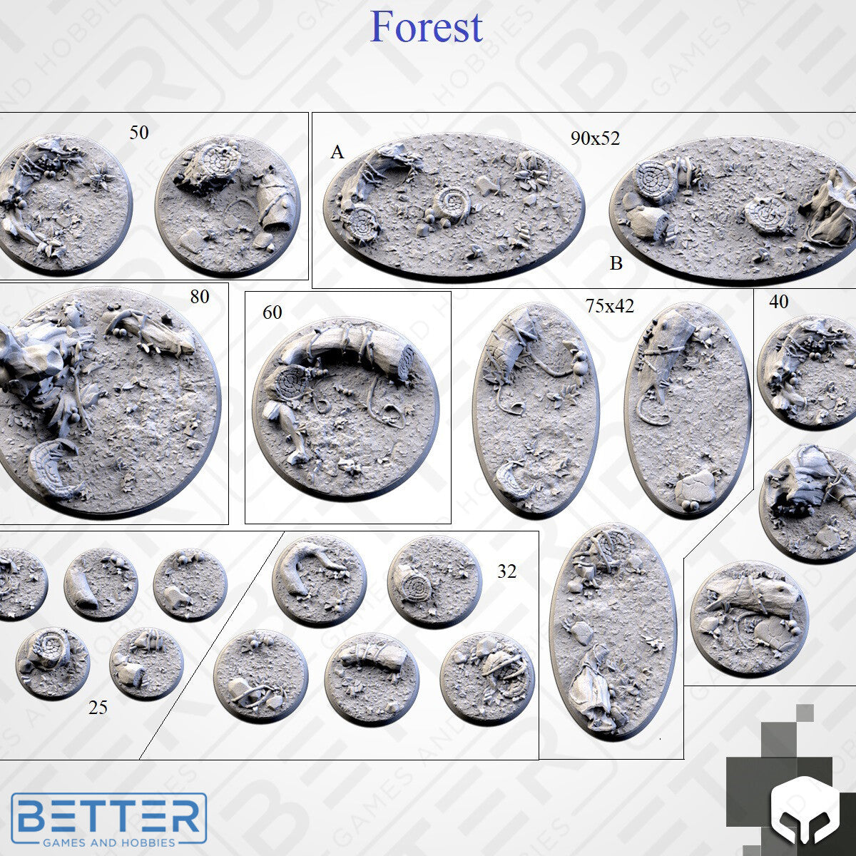 Forest - Themed Bases and Toppers for sci-fi & fantasy wargaming