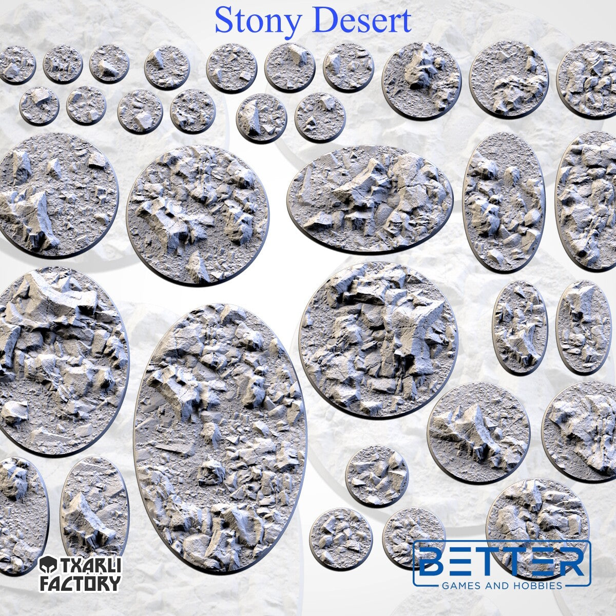 Stony Desert - Themed Bases and Toppers for sci-fi & fantasy wargaming