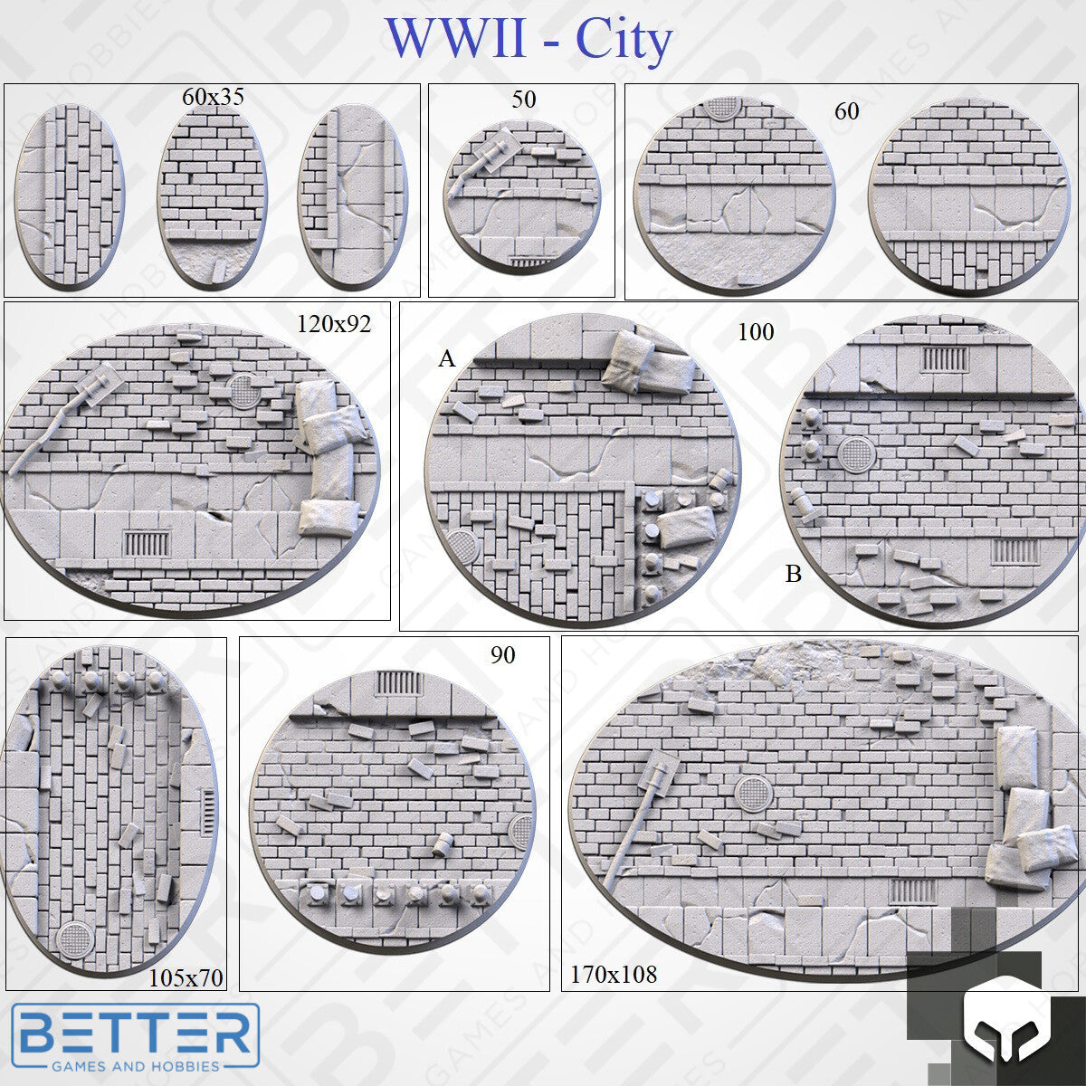 WWII City - Themed Bases and Toppers for sci-fi & fantasy wargaming