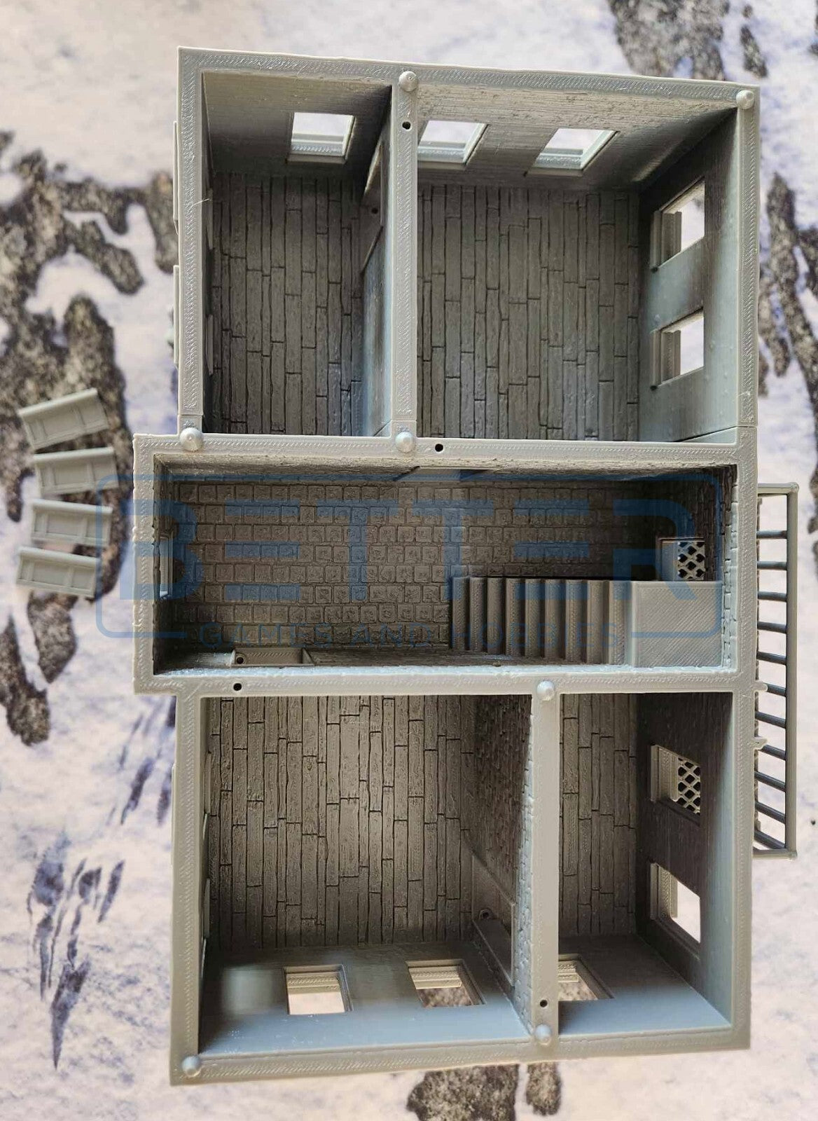 Ashfall City - Building 1. Terrain for sci-fi tabletop wargaming 28-32mm & 15mm scale