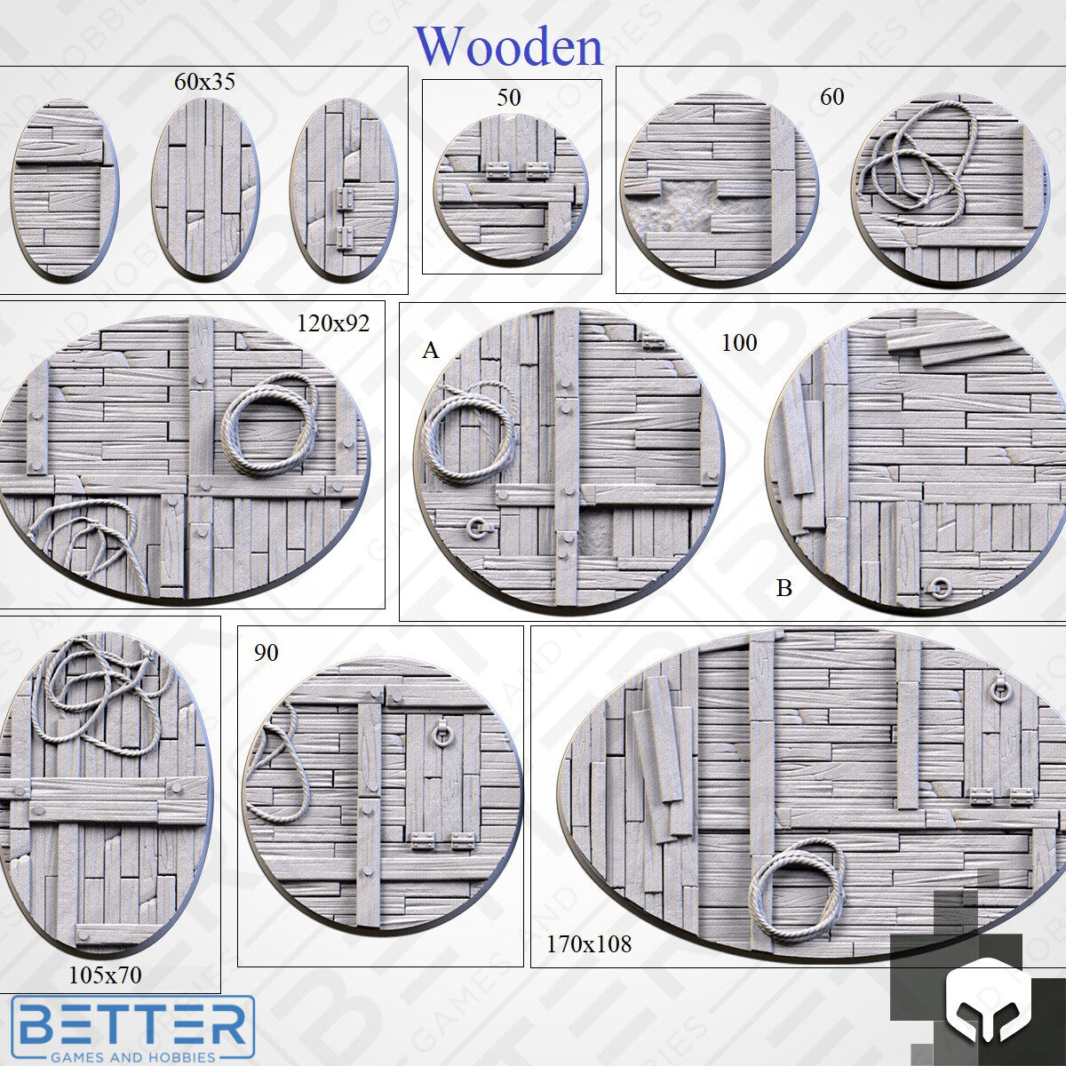 Wooden / Ship - Themed Bases and Base Toppers for sci-fi & fantasy wargaming