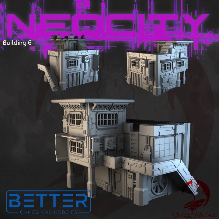 Neo City - Building 6. Terrain for sci-fi tabletop wargaming 28-32mm & 15mm scale