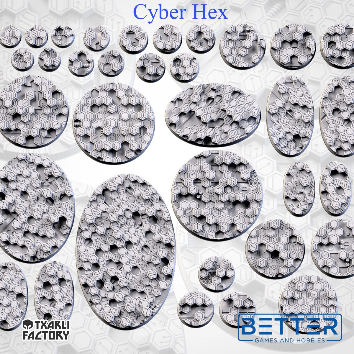 Cyber Hex - Themed Bases and Toppers for sci-fi & fantasy wargaming