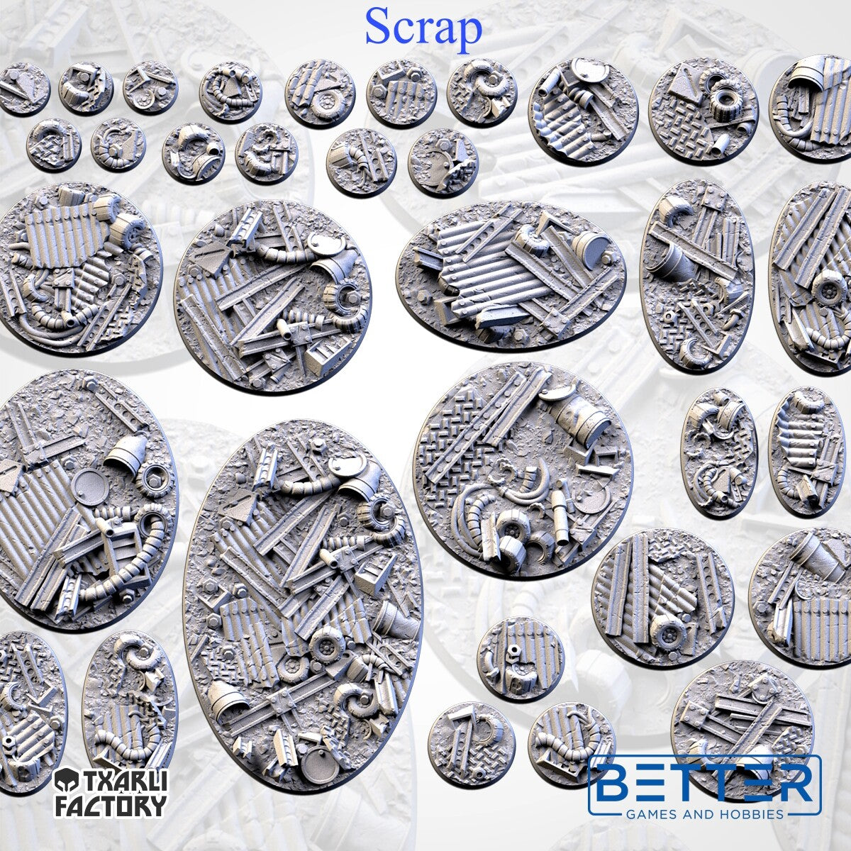 Scrap - Themed Bases and Toppers for sci-fi & fantasy wargaming