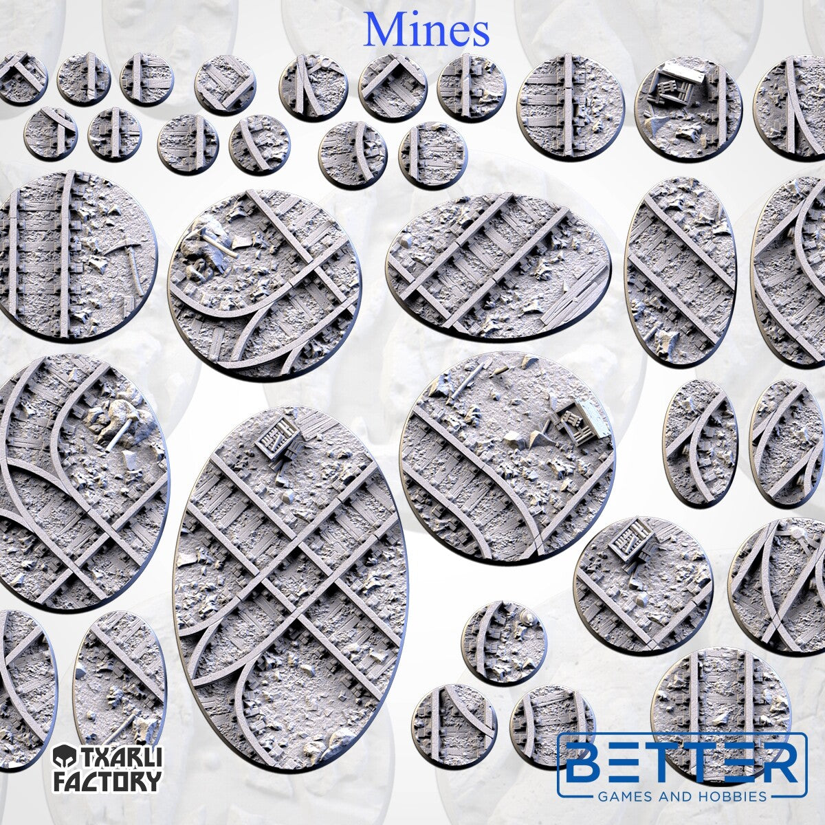 Mines- Themed Bases and Toppers for sci-fi & fantasy wargaming