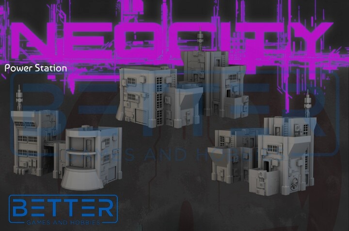 Neo City - Power Station. Terrain for sci-fi tabletop wargaming 28-32mm & 15mm scale
