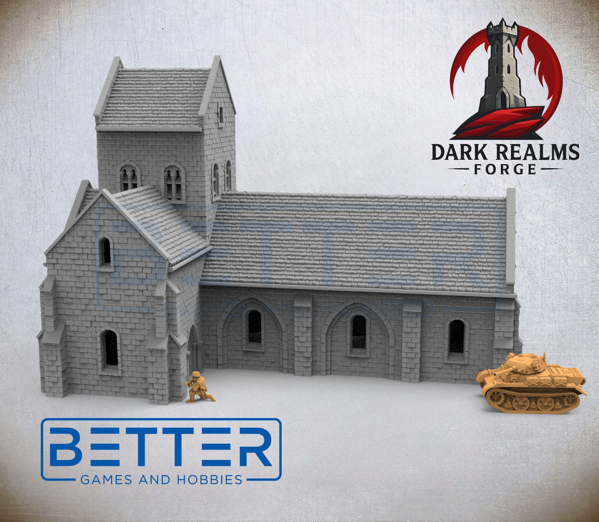 Overlord 1944, Church - 32, 28, 20, 15 and 10mm Scale, for Fantasy, Historical terrain RPG