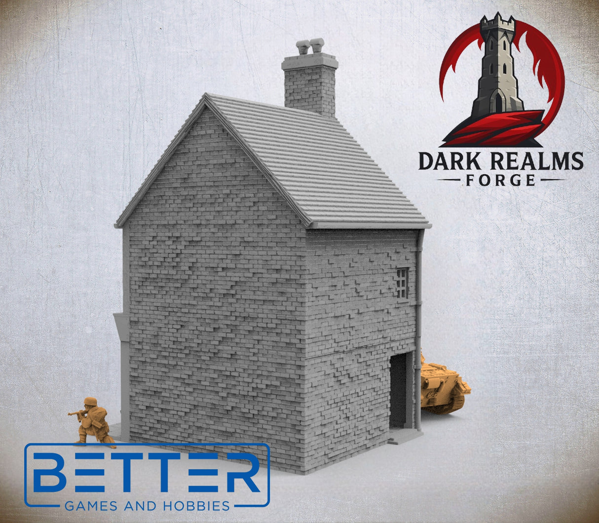 Overlord 1944, Building 1 - 32, 28, 20, 15 and 10mm Scale, for Fantasy, Historical terrain RPG