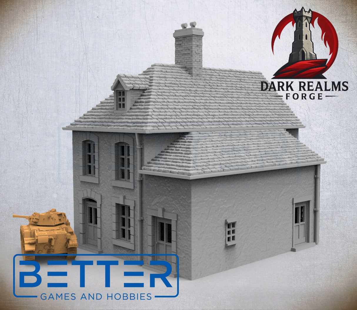 Overlord 1944, Building 3 - 32, 28, 20, 15 and 10mm Scale, for Fantasy, Historical terrain RPG