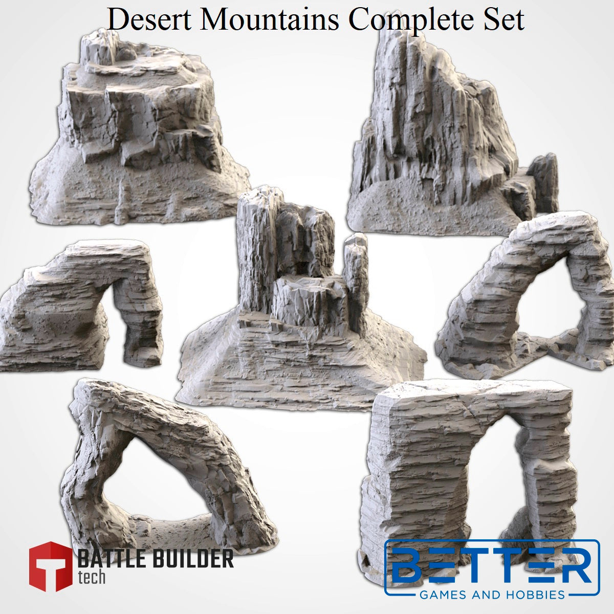 Desert Mountains 1, (32, 28, 15 & 10mm Scale) Terrain for Sci-Fi, Fantasy and Historical Wargames