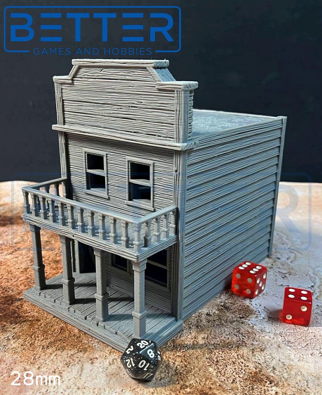 Frontier Town, Building 4 - 32, 28, 15 and 10mm Scale, for Fantasy, Historical terrain RPG