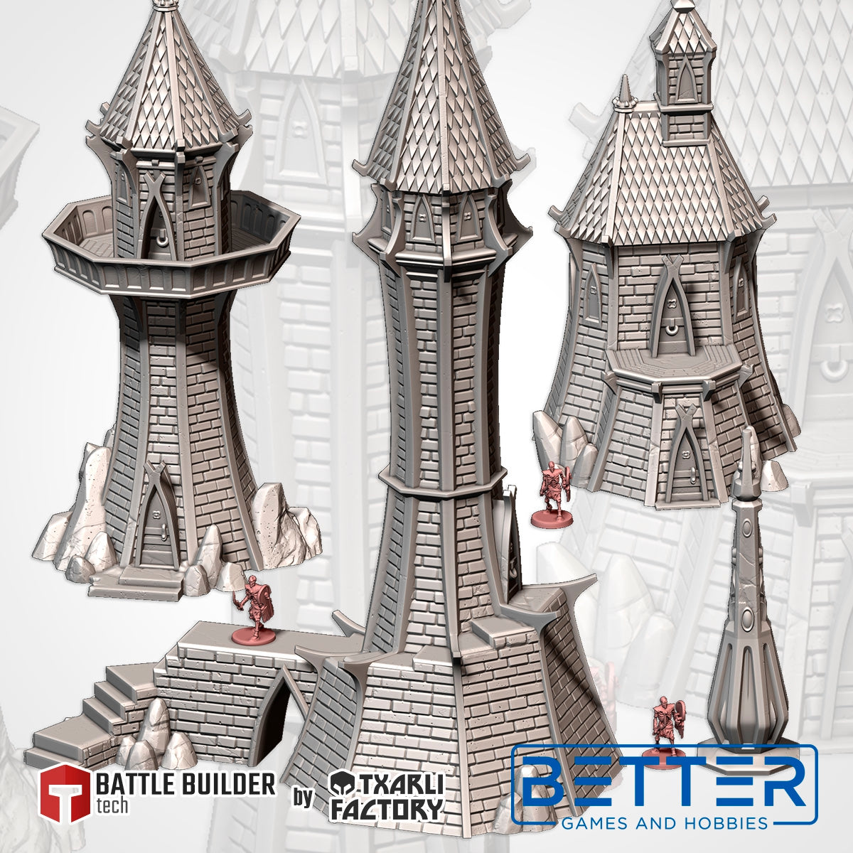 Elven Buildings - 28, 15, or 10mm Scale for Fantasy Wargaming RPG