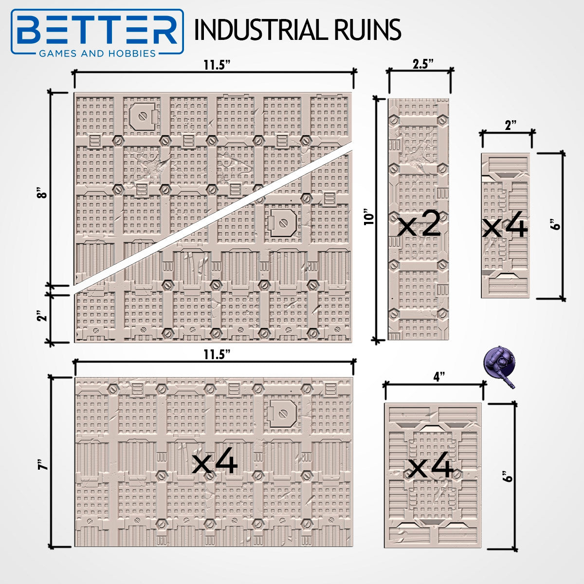 11th edition terrain layout footprints, Industrial Ruins