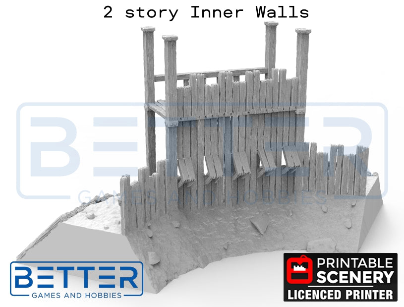 Norman Garrison 2 story Wall Sections - (28, 15 or 10mm scale) - King and Country