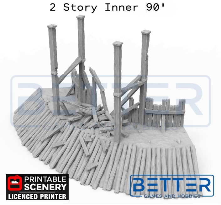 Ruined Norman Garrison Walls - (28, 15 or 10mm scale) - King and Country