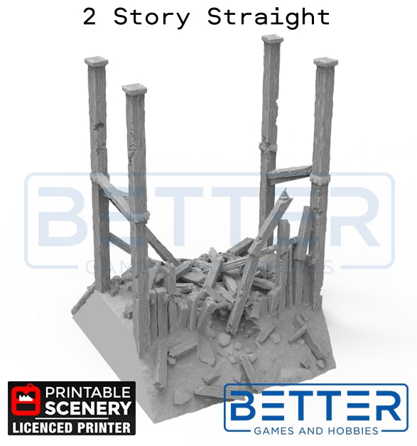 Ruined Norman Garrison Walls - (28, 15 or 10mm scale) - King and Country