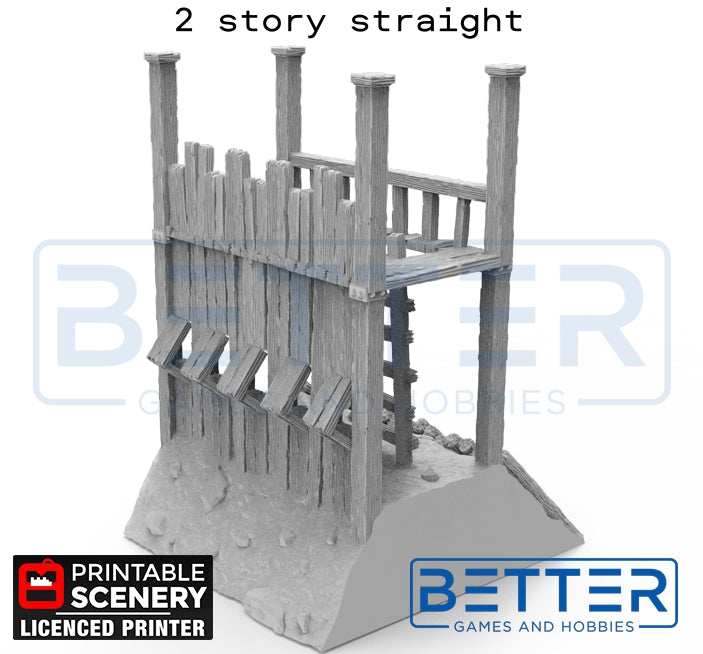 Norman Garrison 2 story Wall Sections - (28, 15 or 10mm scale) - King and Country