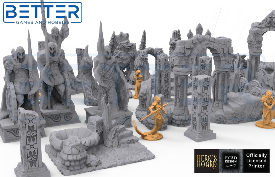 Atlantean Ruins (28mm Scale) 3d printed Tabletop Terrain Scenery
