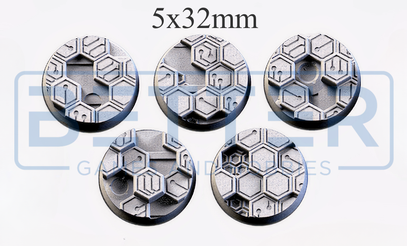 Cyber Hex - Themed Bases and Toppers for sci-fi & fantasy wargaming