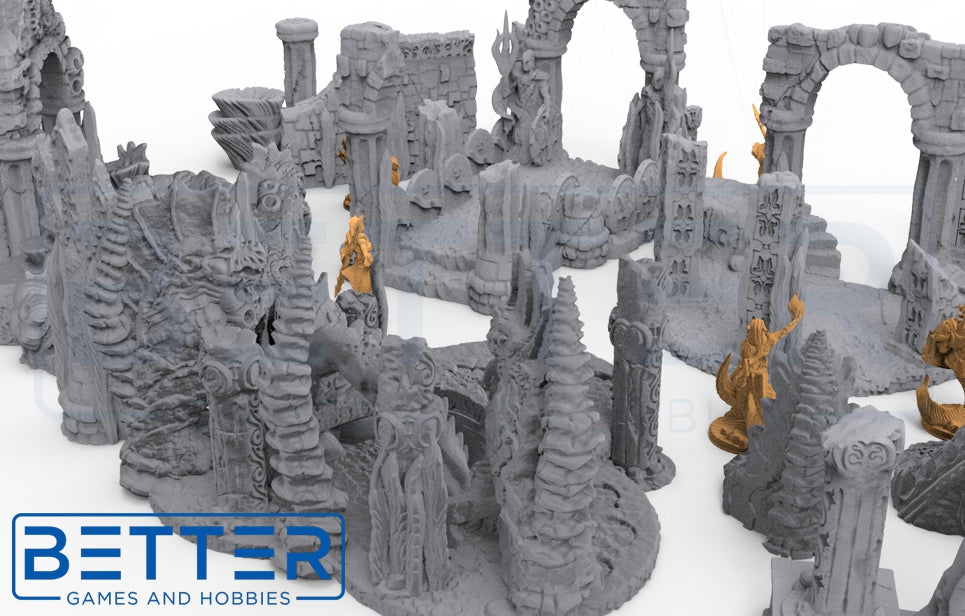 Atlantean Ruins (28mm Scale) 3d printed Tabletop Terrain Scenery