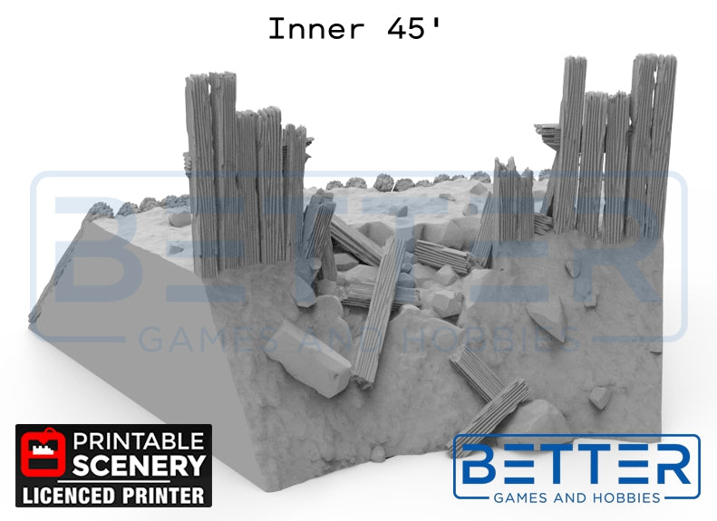 Ruined Norman Garrison Walls - (28, 15 or 10mm scale) - King and Country