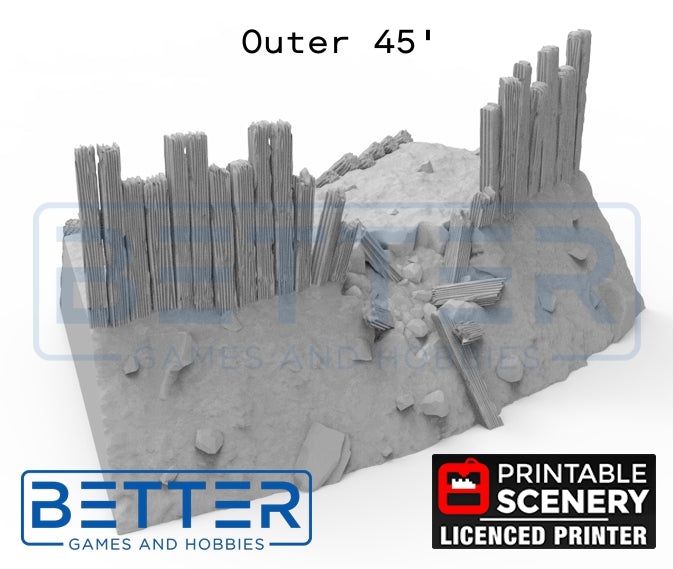 Ruined Norman Garrison Walls - (28, 15 or 10mm scale) - King and Country