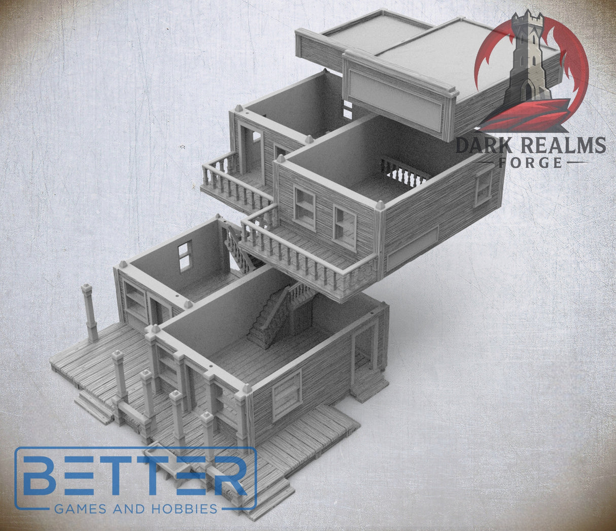 Frontier Town, Building 5 - 28, 15 and 10mm Scale, for Fantasy, Historical terrain RPG