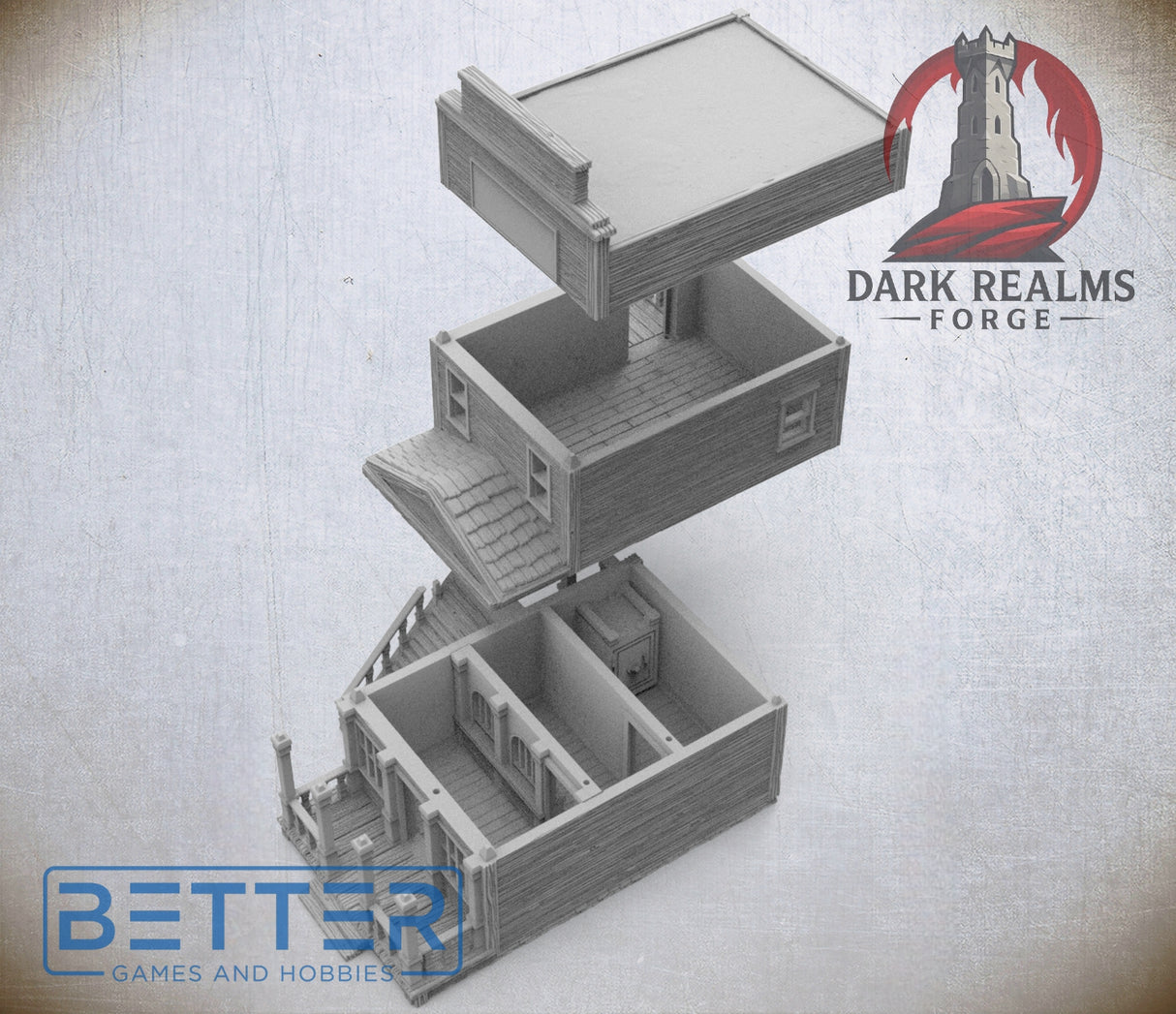 Frontier Town, Bank - 32, 28, 15 and 10mm Scale, for Fantasy, Historical terrain RPG
