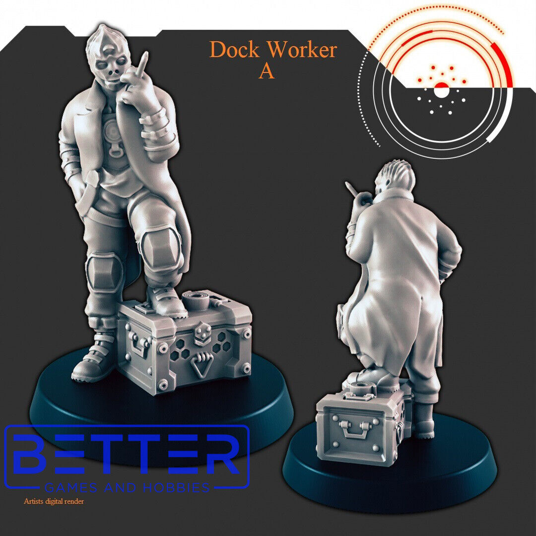 Space Dock Workers- 28mm Scale Miniatures for Sci-Fi Wargaming