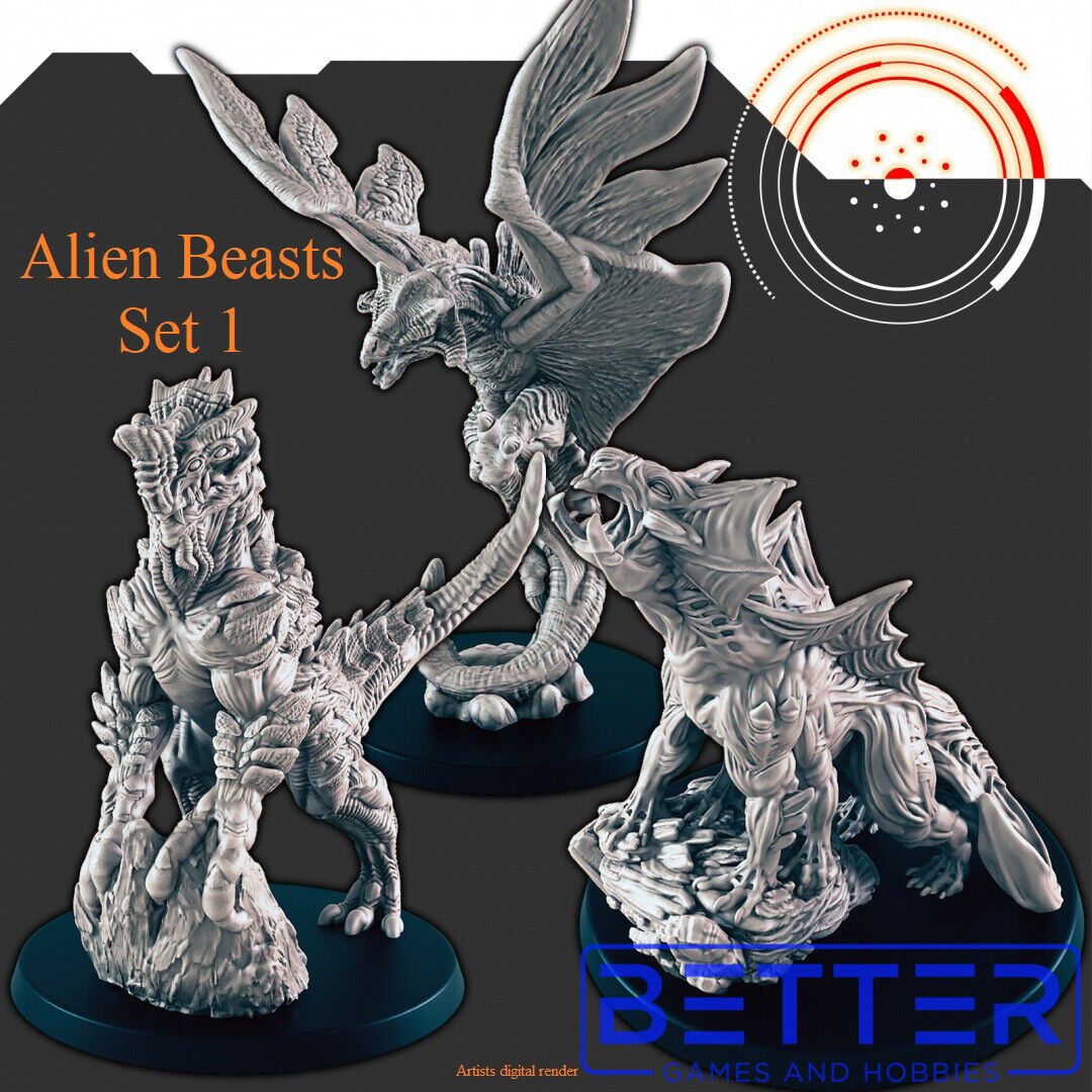 Alien Beasts 1 - 28mm Scale Miniatures for Sci-Fi Wargaming