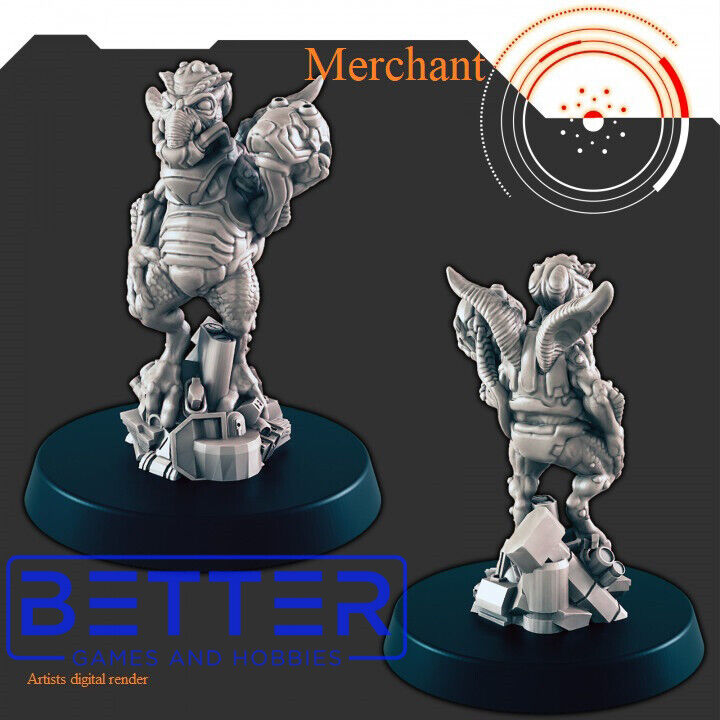 Hive Market Workers - 28mm Scale Miniatures for Sci-Fi Wargaming