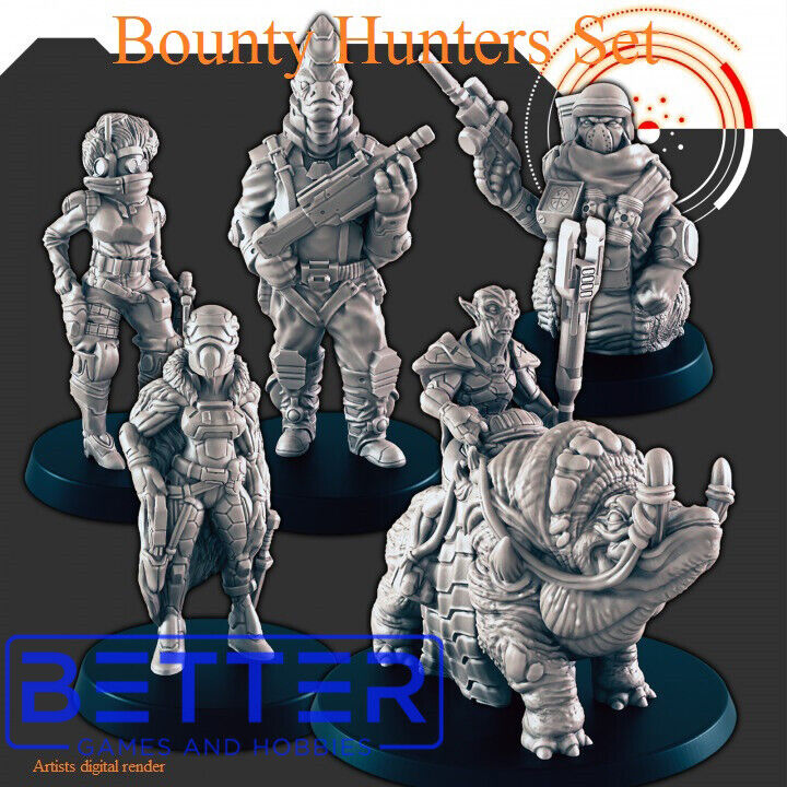 Bounty Hunters - 28mm Scale Miniatures for Sci-Fi Wargaming