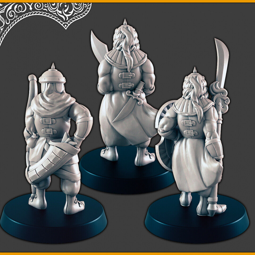 Palace Guards - 28mm scale 3d printed miniatures for fantasy wargaming RPG