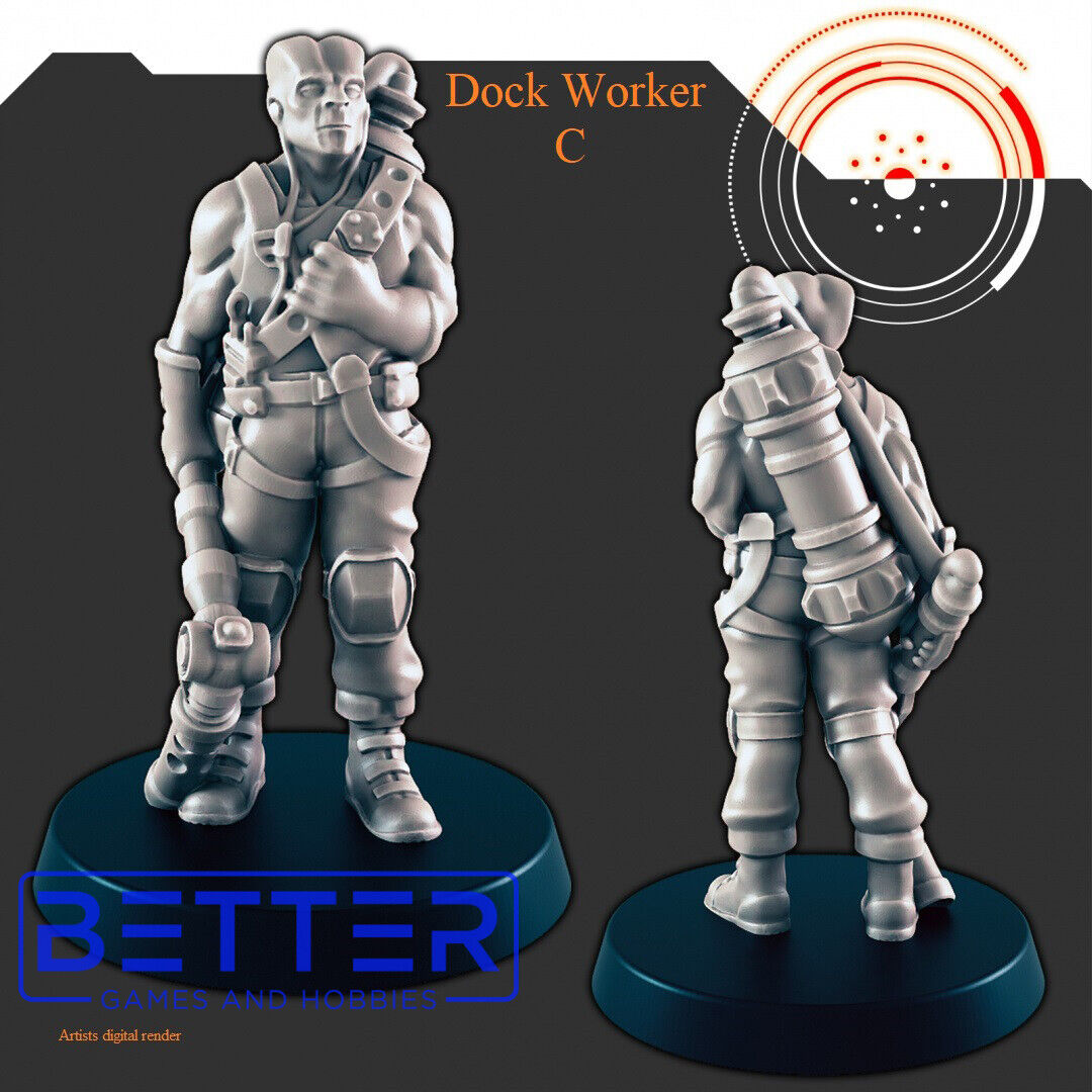 Space Dock Workers- 28mm Scale Miniatures for Sci-Fi Wargaming