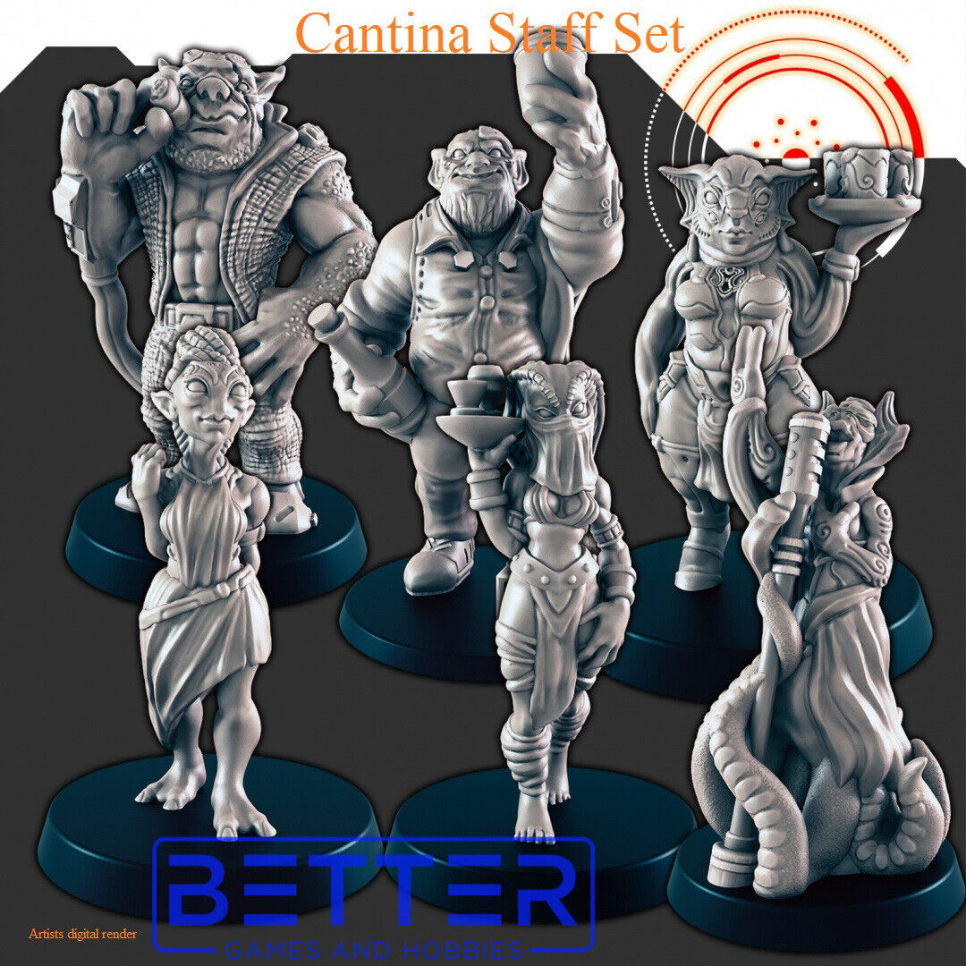 Cantina Staff - 28mm Scale Miniatures for Sci-Fi Wargaming